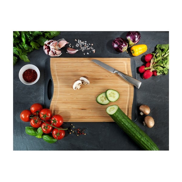 Неплъзгаща се дъска за рязане, изработена от бамбуково дърво , 33 x 23 cm - Wenko-image-3