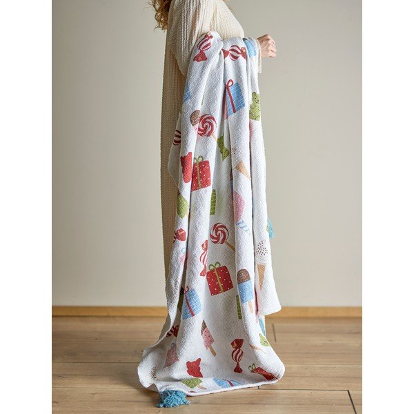 Бяло бебешко одеяло 130x160 cm Sweets – Bloomingville Mini-image-1