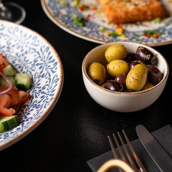Бяла/синя порцеланова купичка 210 ml Azul – BonBistro-image-1