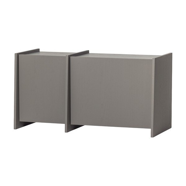 Сива маса за телевизор от декор от ясен 102x53x44 cm Brock – WOOOD