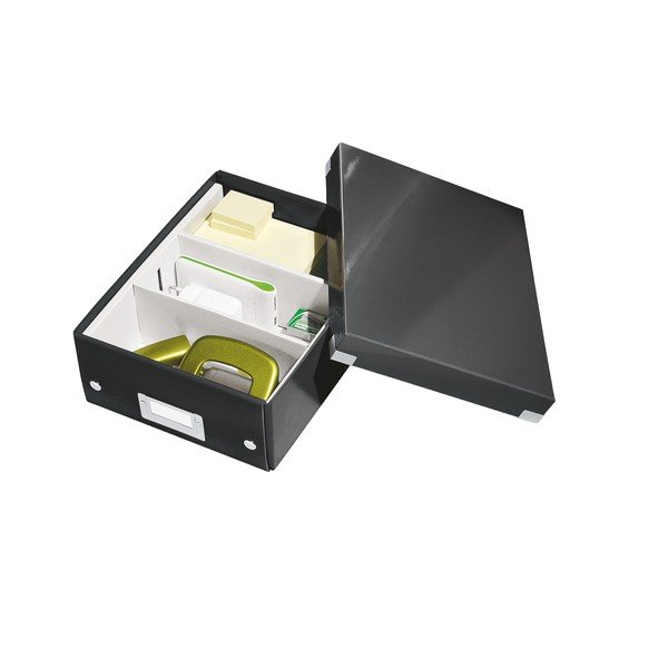 Черна картонена кутия за съхранение с капак Click&Store - Leitz-image-3