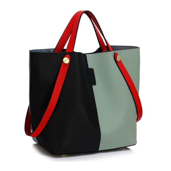 Černo-modrá kabelka L&S Bags Bondy