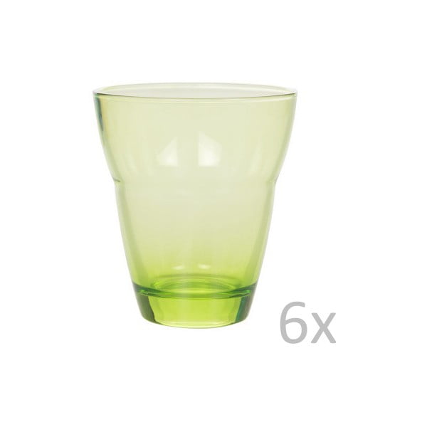Sada 6 zelených sklenic Kaleidos Vetro