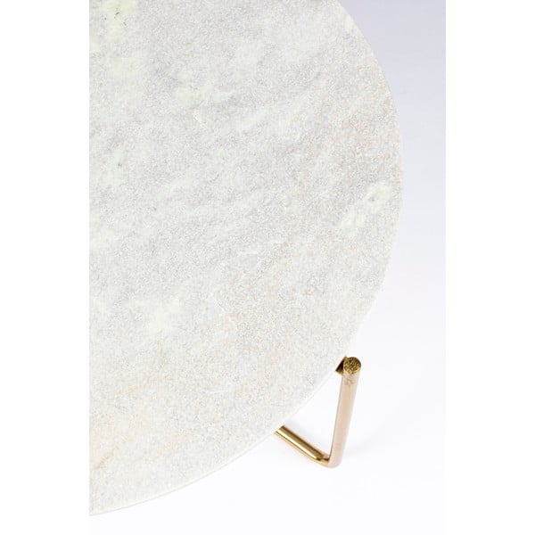 Кръгла масичка за кафе с мраморен плот в бял и златист цвят ø 70 cm Timpa – White Label-image-2