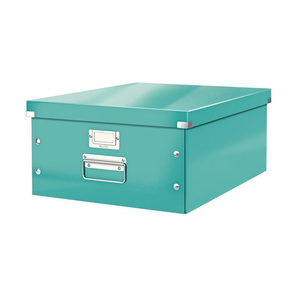 Зелено-тюркоазена картонена кутия за съхранение с капак 37x48x20 cm Click&Store – Leitz