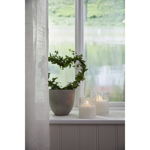 Бяла LED восъчна свещ в стъкло, височина 12,5 см Flamme Romb - Star Trading-image-4