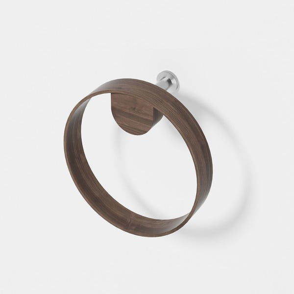 Стенна поставка за кърпи от орехово дърво Yoku - Wireworks-image-1