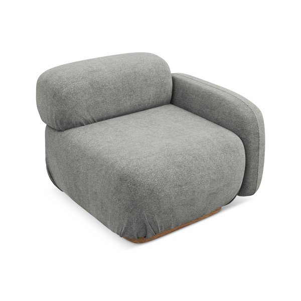 Сив модул за диван от букле (десен ъгъл) Ailani – Makamii-image-1