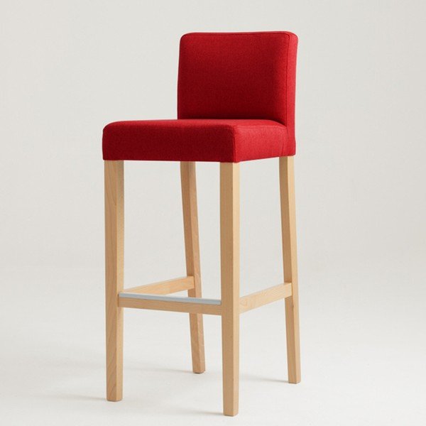 Červená barová židle s přírodními nohami Custom Form Wilton-image-1