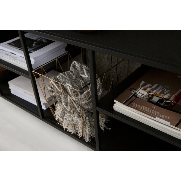 Черна метална етажерка за книги 140x70 cm Brooks - Canett-image-3