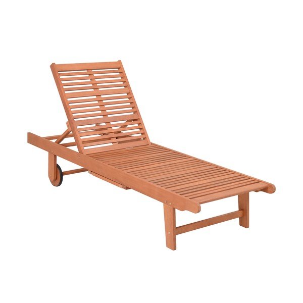 Градински шезлонг от масивно дърво в естествен и сив цвят San Diego – Garden Pleasure-image-1