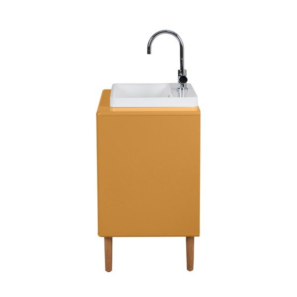 Висящ шкаф с умивалник без смесител в цвят горчица 80x62 cm Color Bath - Tom Tailor-image-3