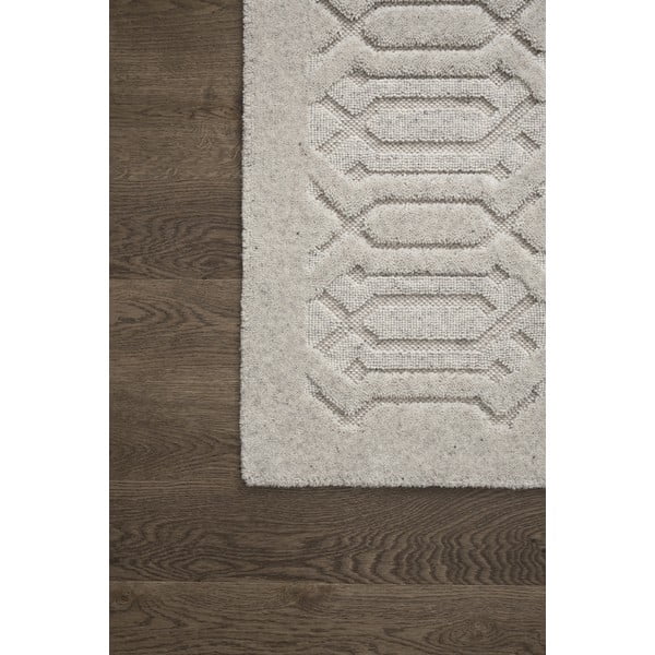 Светлосив вълнен килим 133x190 cm Dive - Agnella-image-4