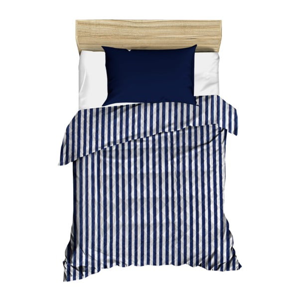 Синьо и бяло райе, ватирано покривало за легло Райета, 160 x 230 cm - Cihan Bilisim Tekstil