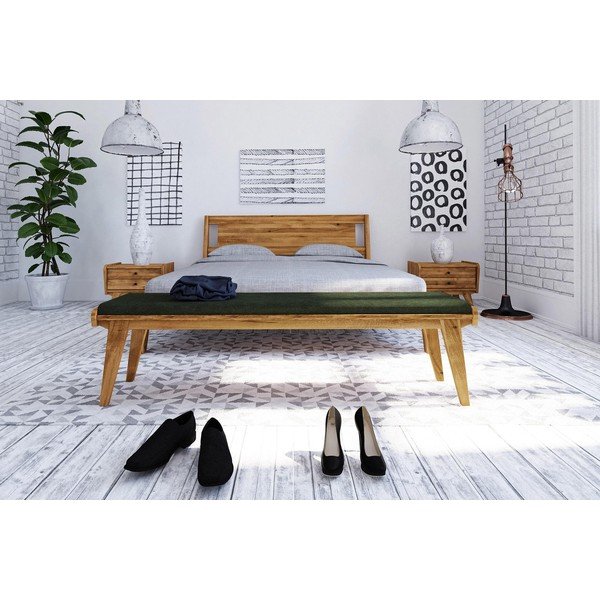 Дъбова пейка със зелена седалка Retro - The Beds-image-2