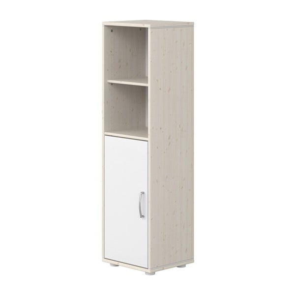 Бял детски шкаф с лакирани вратички от борова дървесина, височина 133 cm Classic - Flexa