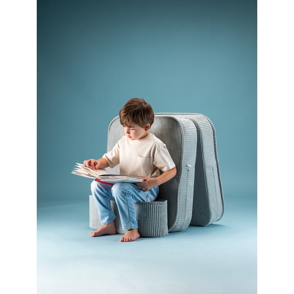 Детски стол от рипсено кадифе в цвят мента Flip – Wigiwama-image-4