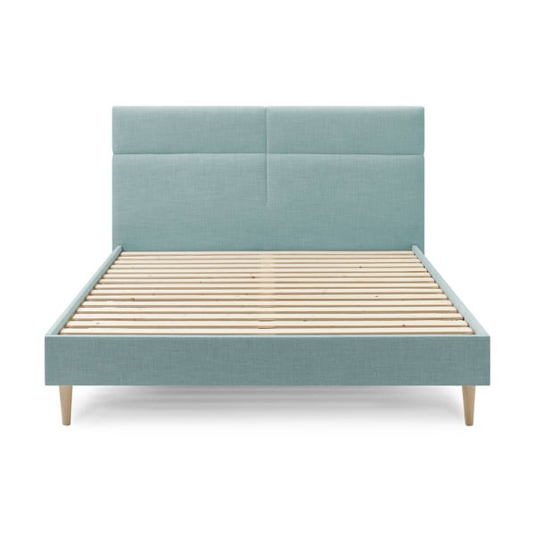Тюркоазено тапицирано двойно легло с решетка 180x200 cm Elyna - Bobochic Paris-image-1