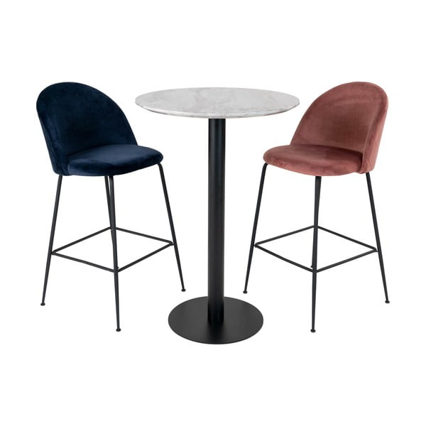 Кръгла бар маса с мраморен плот ø 70 cm Bolzano - House Nordic-image-4