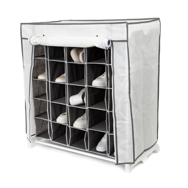 Черно-бяла текстилна етажерка за обувки Обувки, 25 отделения - Compactor-image-2