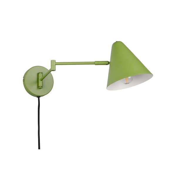 Зелена стенна лампа с огъваща се структура за контакт ø 15 cm Cosima – Trio