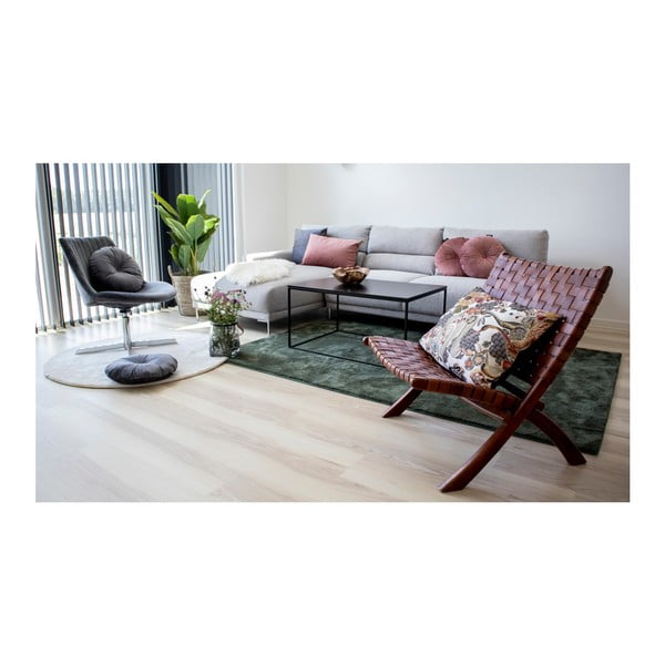 Сгъваем стол от тиково дърво и кожа Montana - House Nordic-image-1