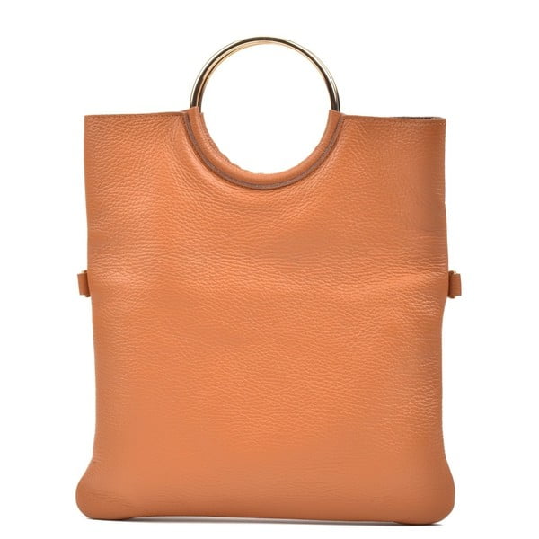 Koňakově hnědá kožená kabelka Luisa Vannini Pergon Cross-image-3