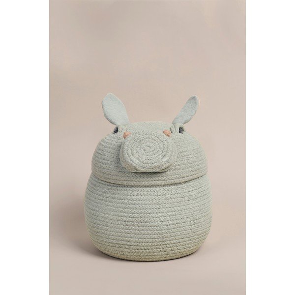 Светлосива текстилна детска кошница за играчки ø 25x30 cm Henry the Hippo – Lorena Canals-image-4
