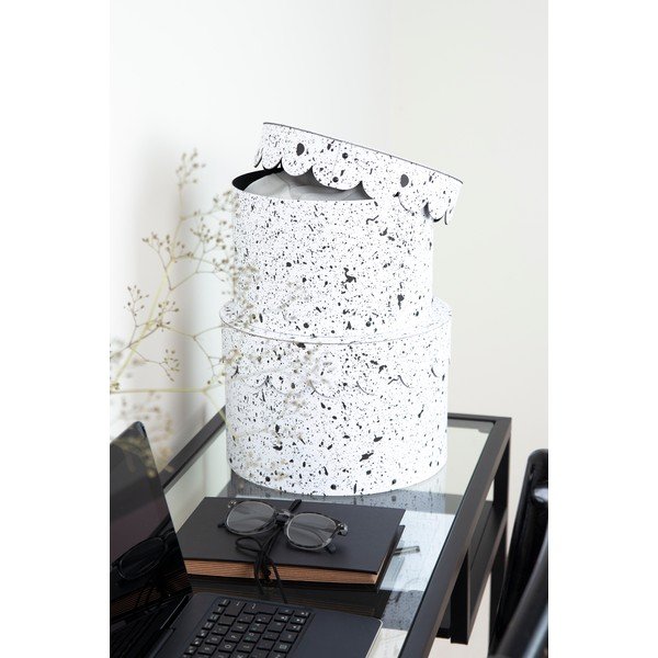 Комплект от 2 черно-бели кутии Splash - Bigso Box of Sweden-image-1