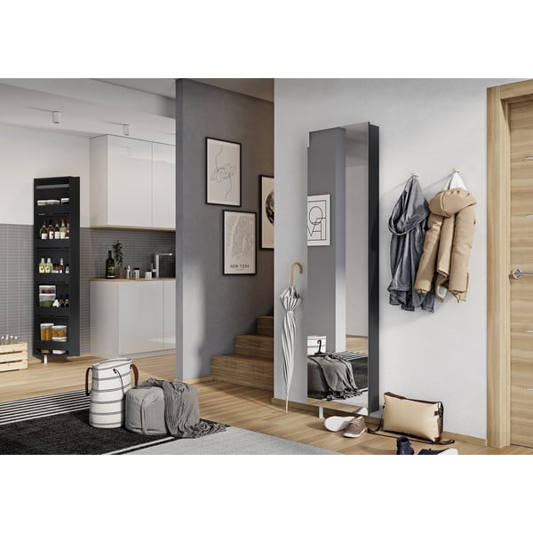 Антрацитен шкаф за коридор 50x195x18 cm Rotary – Germania-image-1