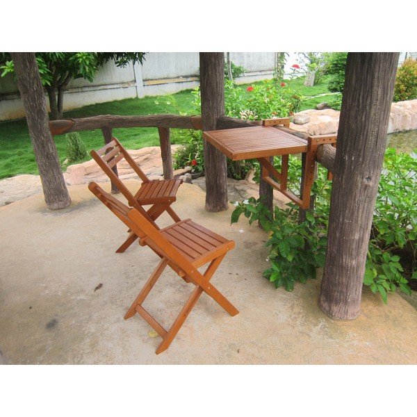 ADDU Balcony Berkeley Комплект от 2 стола и странична маса от евкалиптово дърво - Garden Pleasure-image-1