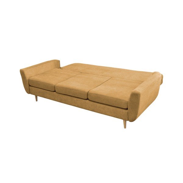 Žlutá rozkládací pohovka se světlými nohami Mazzini Sofas Rose-image-3