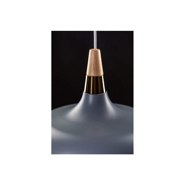 Сива висяща лампа с дървено-метален абажур Skandi - GTV-image-1