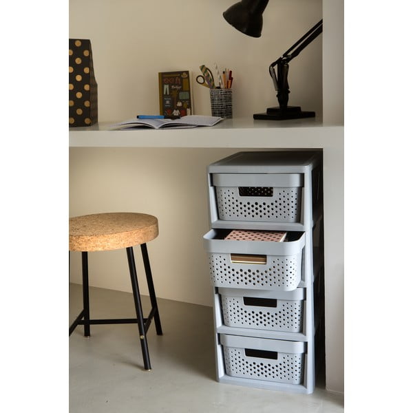 Сив пластмасов подвижен стелаж 29,5x65,5 cm Infinity – Curver-image-1