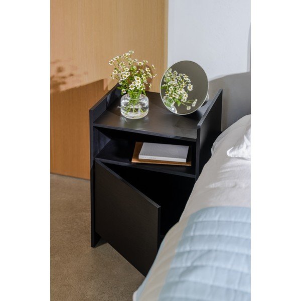 Черно нощно шкафче с рафтове Toopt – noo.ma-image-3