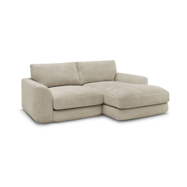 Бежов шенилов ъглов диван (десен ъгъл) Leonore – Bobochic Paris