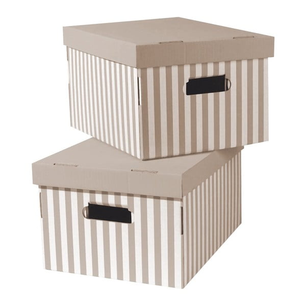 Картонени кутии за съхранение с капак в комплект от 2 броя - Compactor