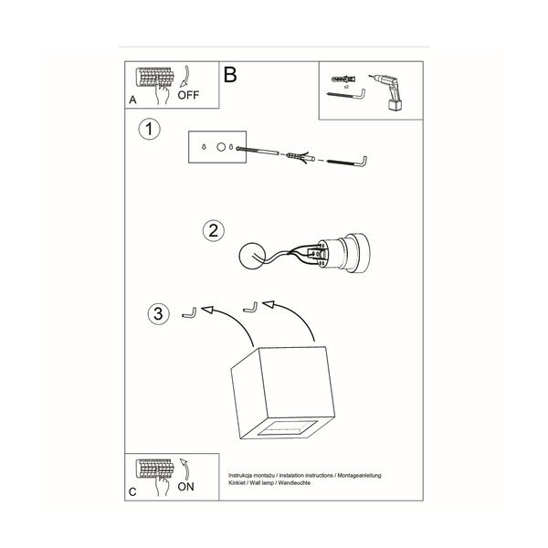 Черна стенна лампа Leo – Sollux-image-4