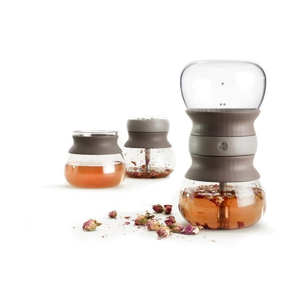 Светлокафяв стъклен чайник с цедка 500 ml – Lékué-image-4