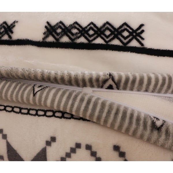 Черно и кремаво единично спално бельо от микроплюш 140x200 cm - My House-image-4