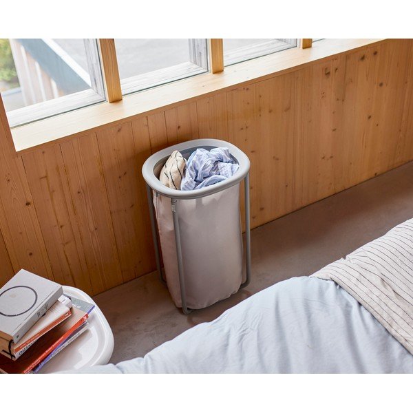 Светлосив текстилен кош за пране 50 l Duo – Joseph Joseph-image-1