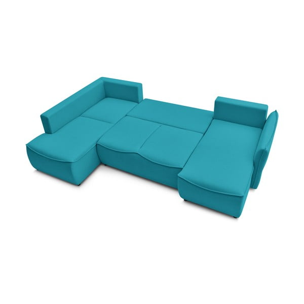Тюркоазен ъглов разтегателен диван (ляв ъгъл) Leon - Bobochic Paris-image-4