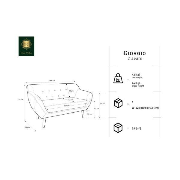 Růžová dvoumístná pohovka Mazzini Sofas Amelie-image-1