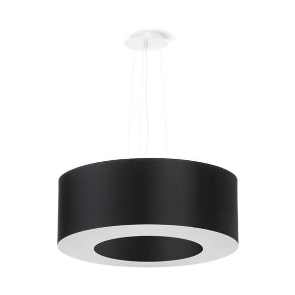 Черно висящо осветително тяло с текстилен абажур ø 50 cm Galata – Nice Lamps