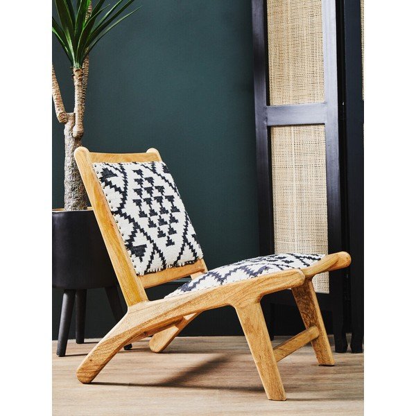 Черно-бял/в естествен цвят кресло Cefena – Premier Housewares-image-3