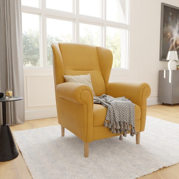 Жълто кресло крило Swan – Ropez-image-3