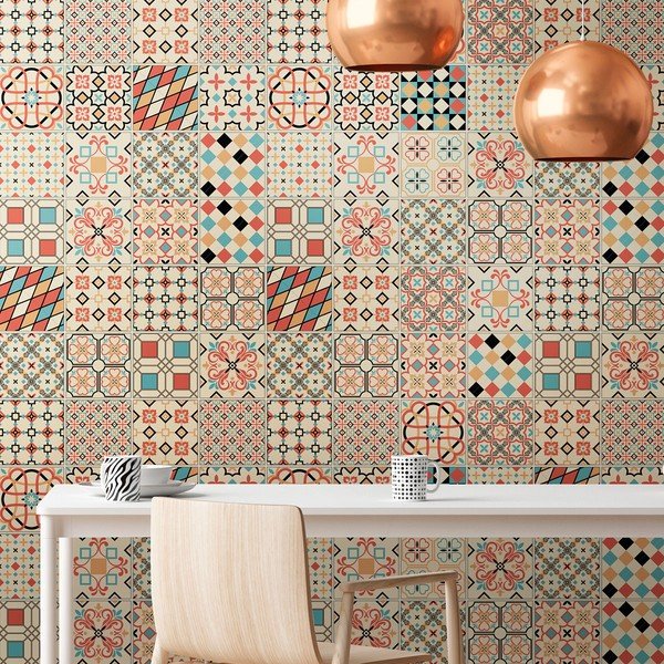 Комплект от 60 стикера за стена Azulejos Arianito, 15 x 15 cm - Ambiance-image-4