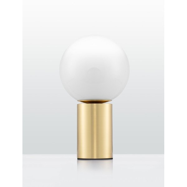 Бяла/ в златист цвят стъклена настолна лампа (височина 35,5 cm) Vita – Nova Luce-image-3