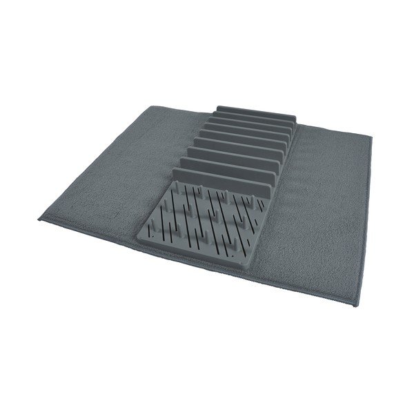 Сива пластмасова тавичка за оттичане за съдовете 50x38 cm – Homéa