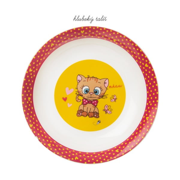 Детски порцеланов комплект за хранене от 3 части Котенца - Orion-image-1